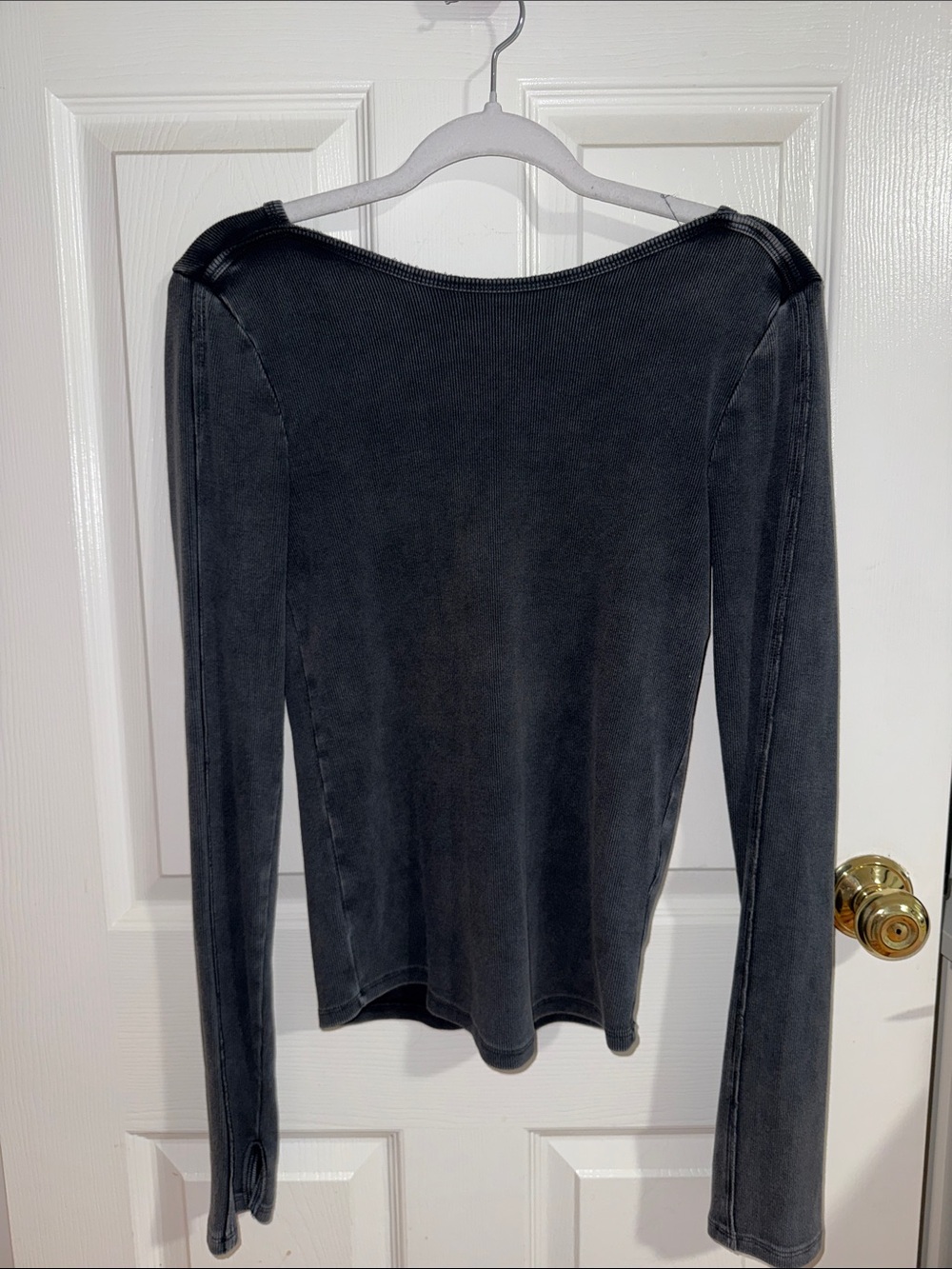 We The Free Faded Black Long Sleeve Crew Neck Top